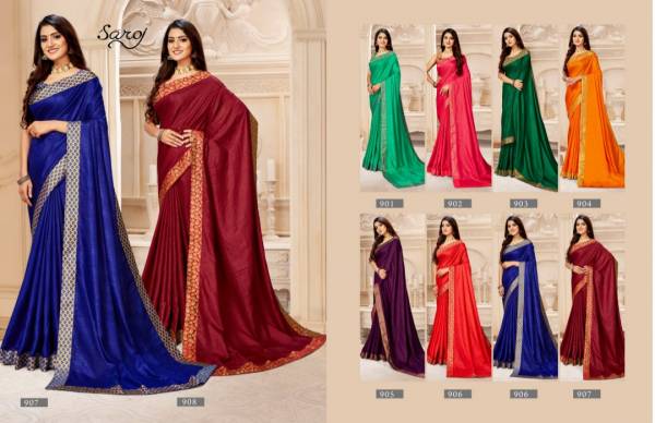 Saroj Kalpana Fancy Party Wear Vichitra Silk Stylish Latest Saree Collection